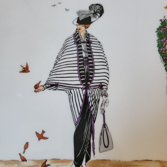 Vintage Villeroy & Boch Art Deco Women Serving Tray - 1900 Design Made in Italy - Picture 4 of 6